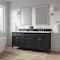 James Martin Vanities Brittany 72in Double Vanity, Black Onyx w/ 3 CM White Zeus Quartz Top 650-V72-BKO-3WZ - alternate 4